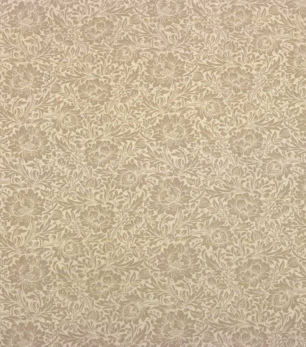 108 White Floral Print Wide Flannel Fabric