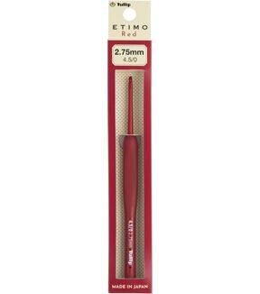 Tulip Etimo Red Crochet Hook W/ Cushion Grip-2.75mm