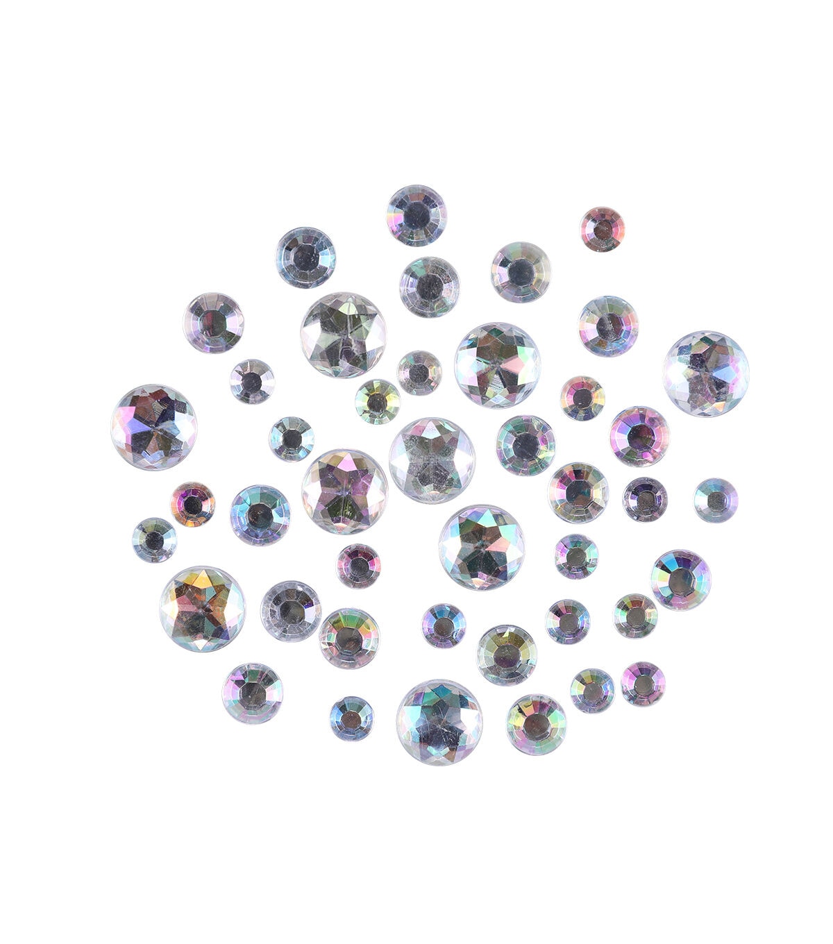8oz Aurora Borealis Round Plastic Crystal Rhinestones by hildie & jo