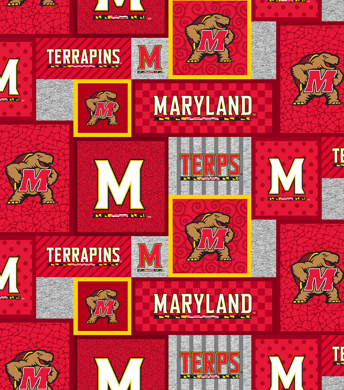 University of Maryland Terrapins Fleece Fabric College Patch