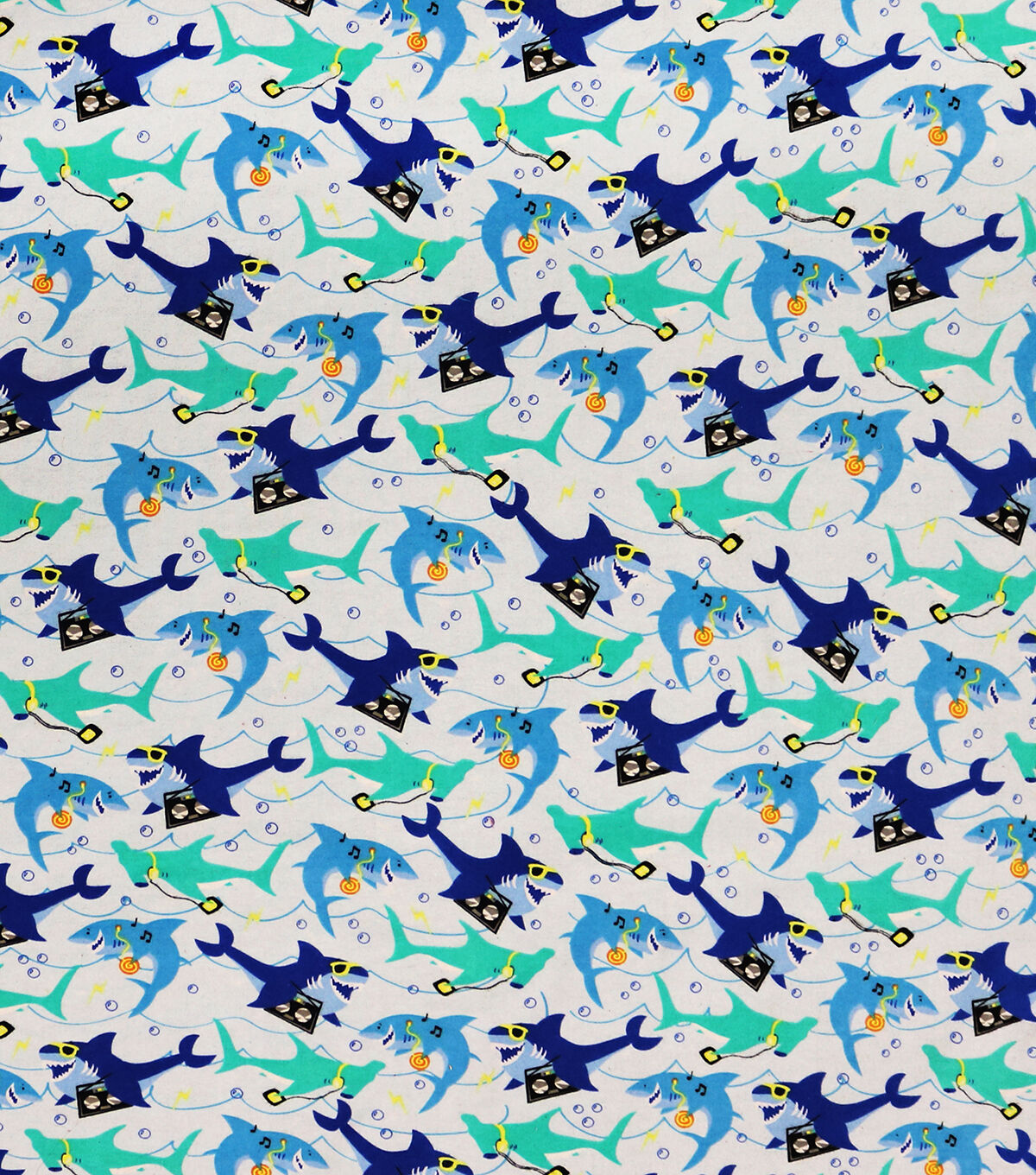 Cool Sharks Super Snuggle Flannel Fabric