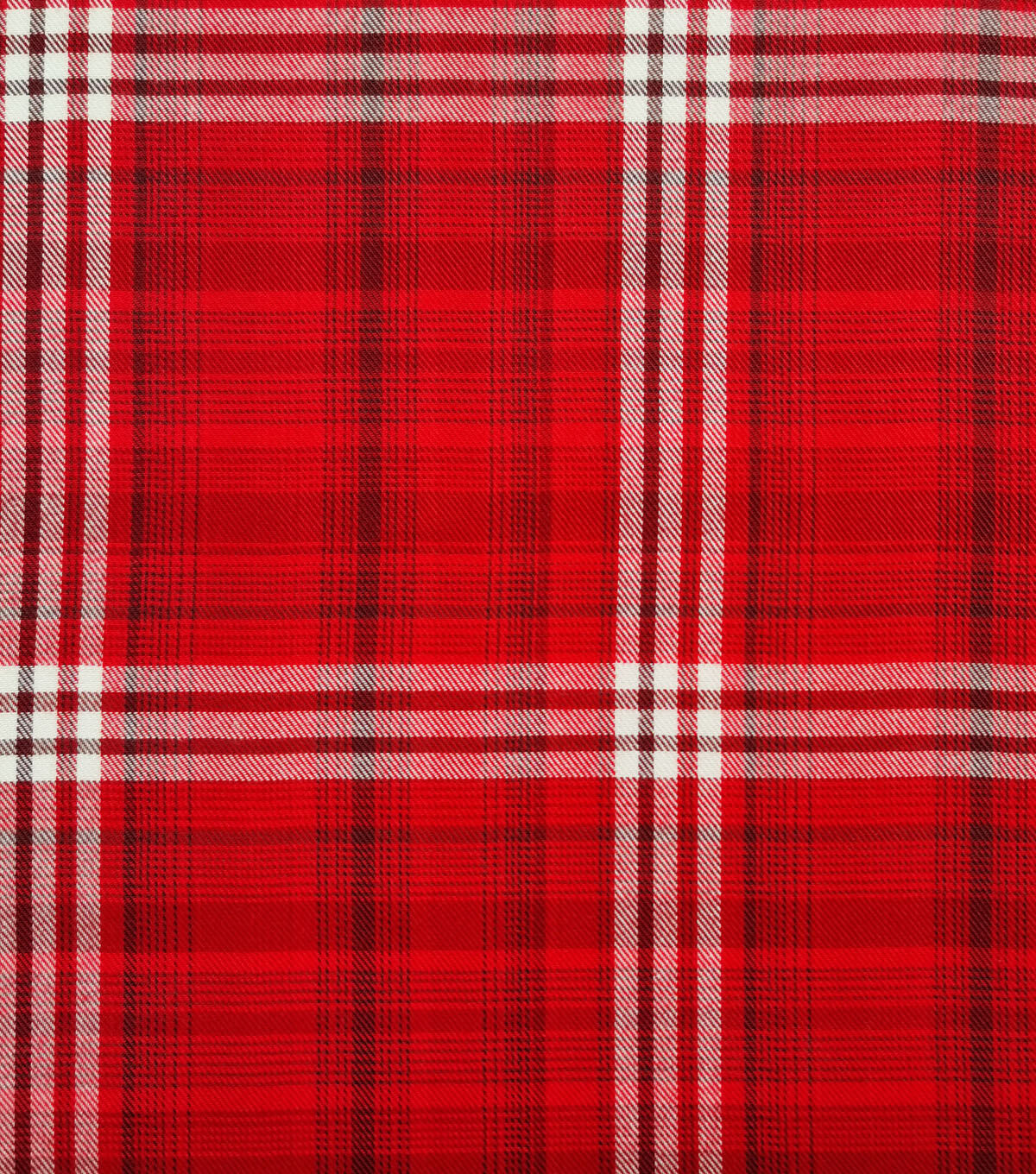 Red Box Brushed Plaid Polyester Flannel Fabric