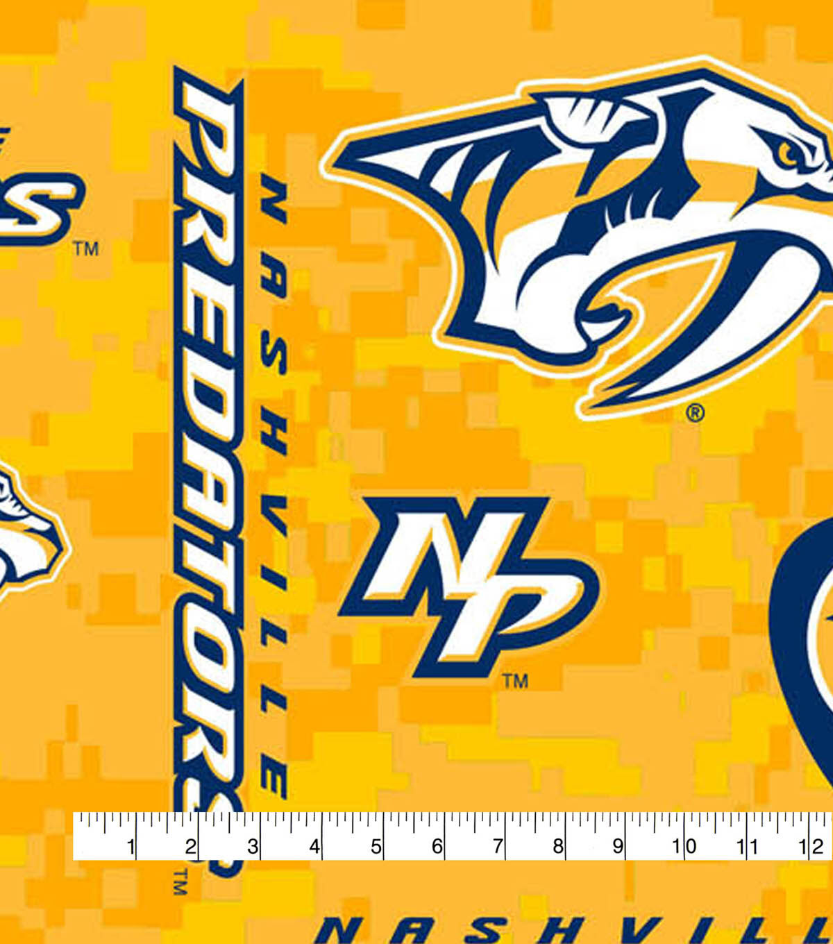 Nashville Predators Fleece Fabric Tossed Logos