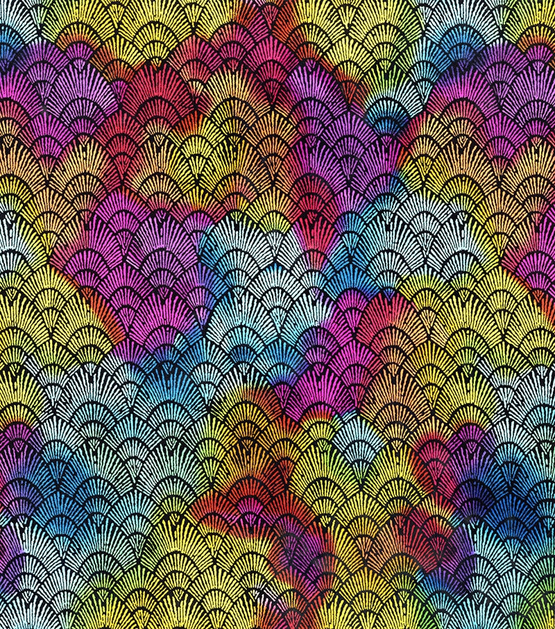 Hi Fashion Super Bright Scallops Premium Cotton Fabric