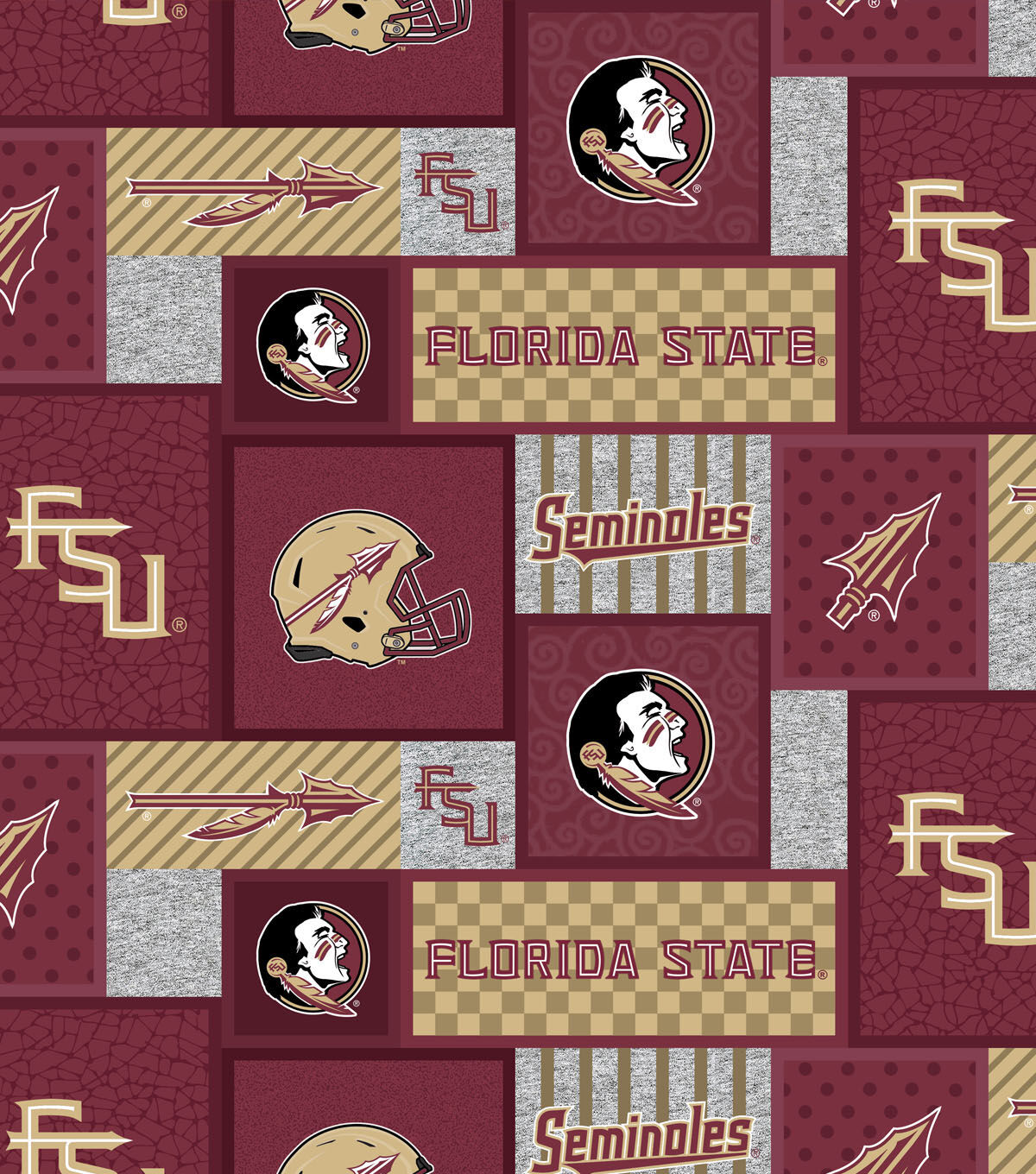 Florida State Seminoles Fleece Fabric College Patches