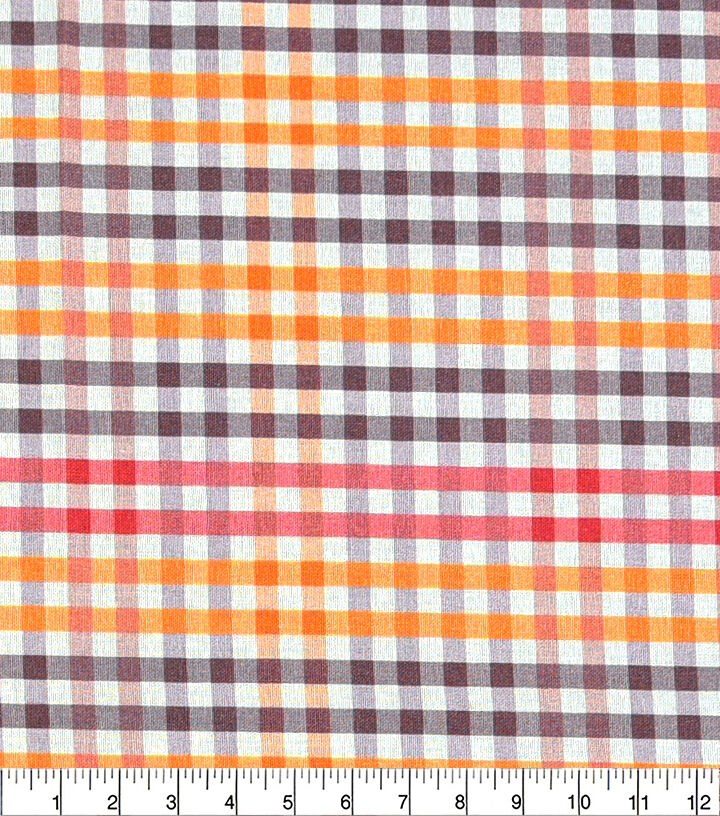 Autumn Multicolor Plaid Cotton Fabric