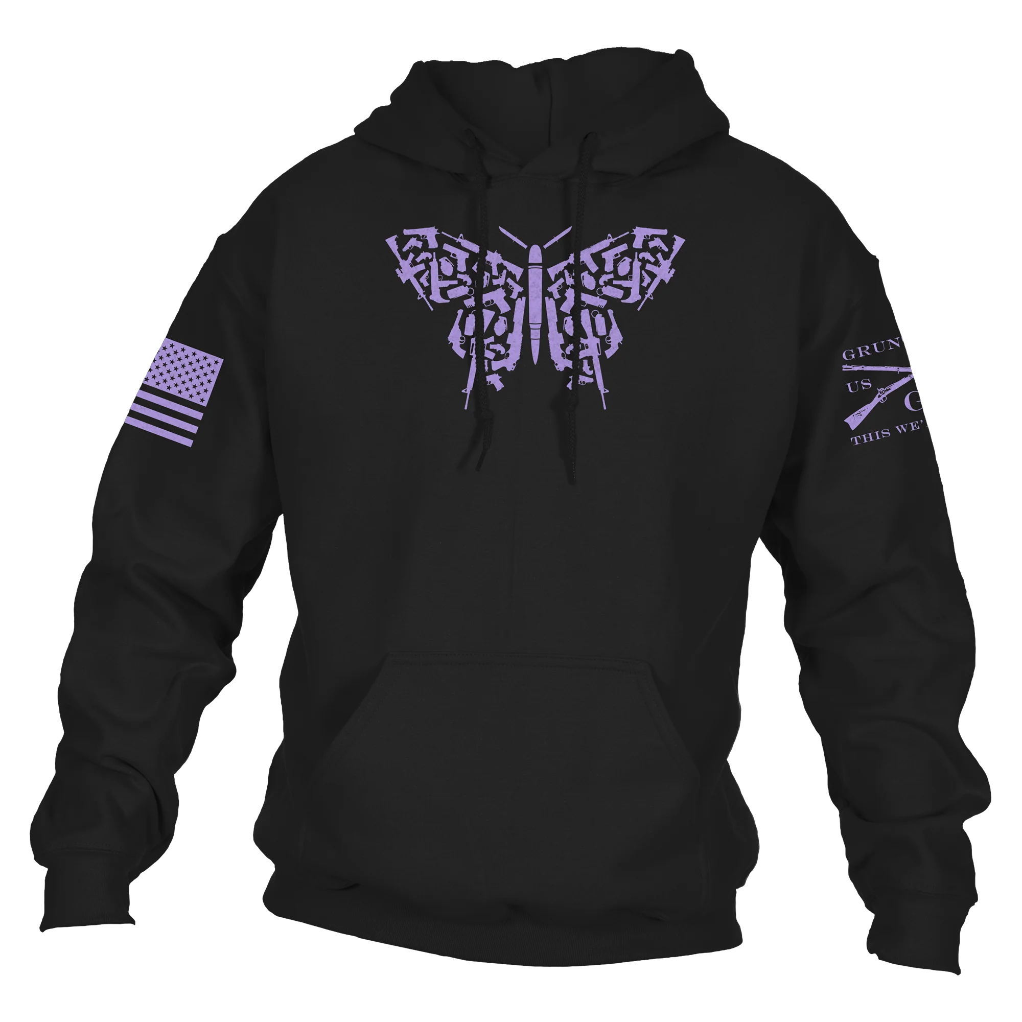 Women's 2A Butterfly Hoodie - Black