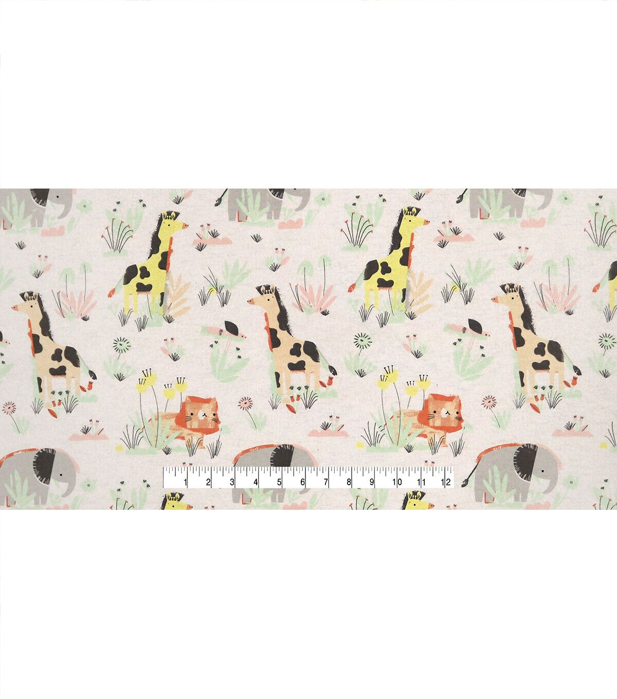 Jungle Animals in Grass Super Snuggle Flannel Fabric