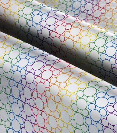Disney Pride Mickey Rainbow Head Cotton Fabric