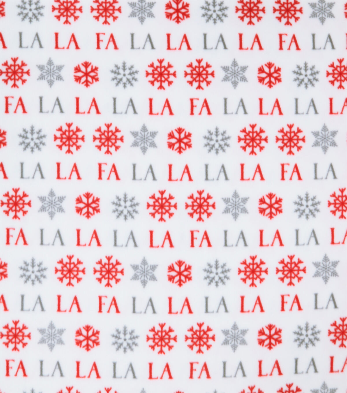Fa La La & Snowflakes on White Anti Pill Fleece Fabric