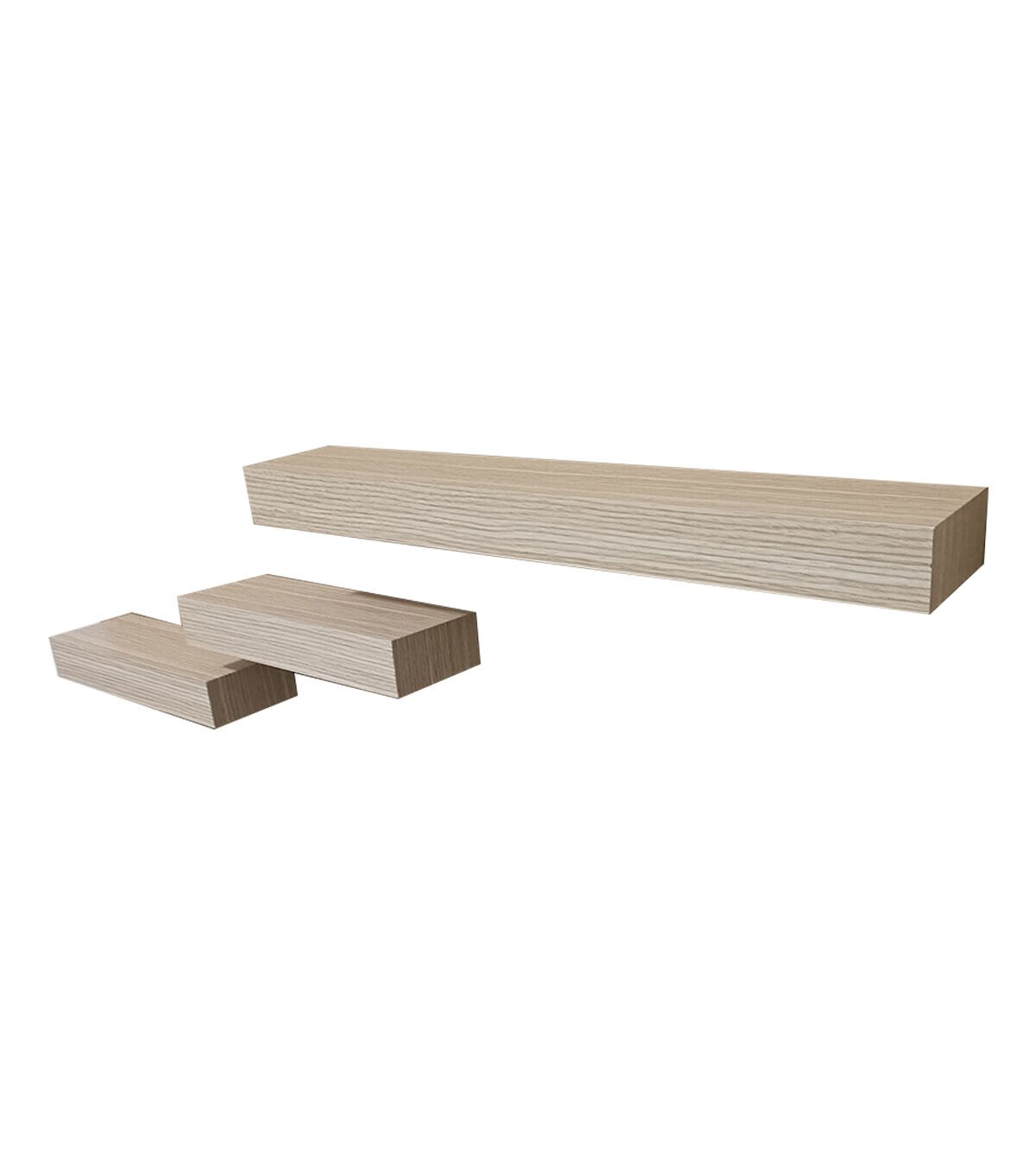 24 & 12 Light Wood Basic Wall Shelf Set 3pc by Place & Time