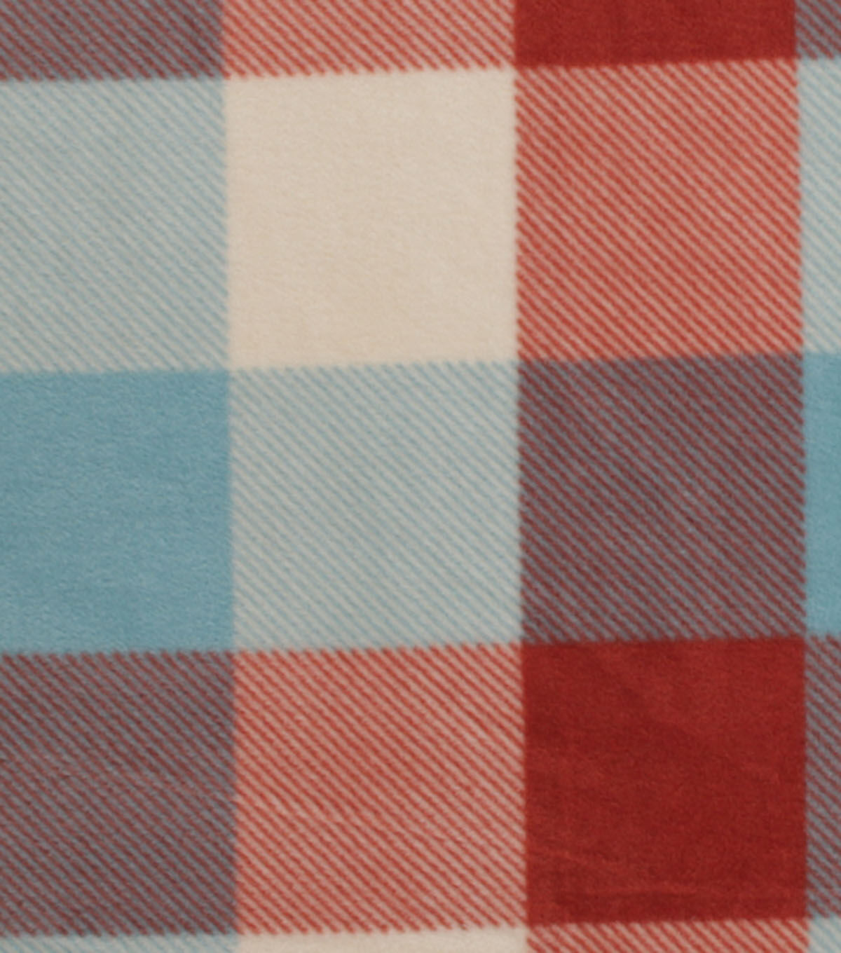 Blue & Rust Buffalo Plaid Anti Pill Fleece Fabric