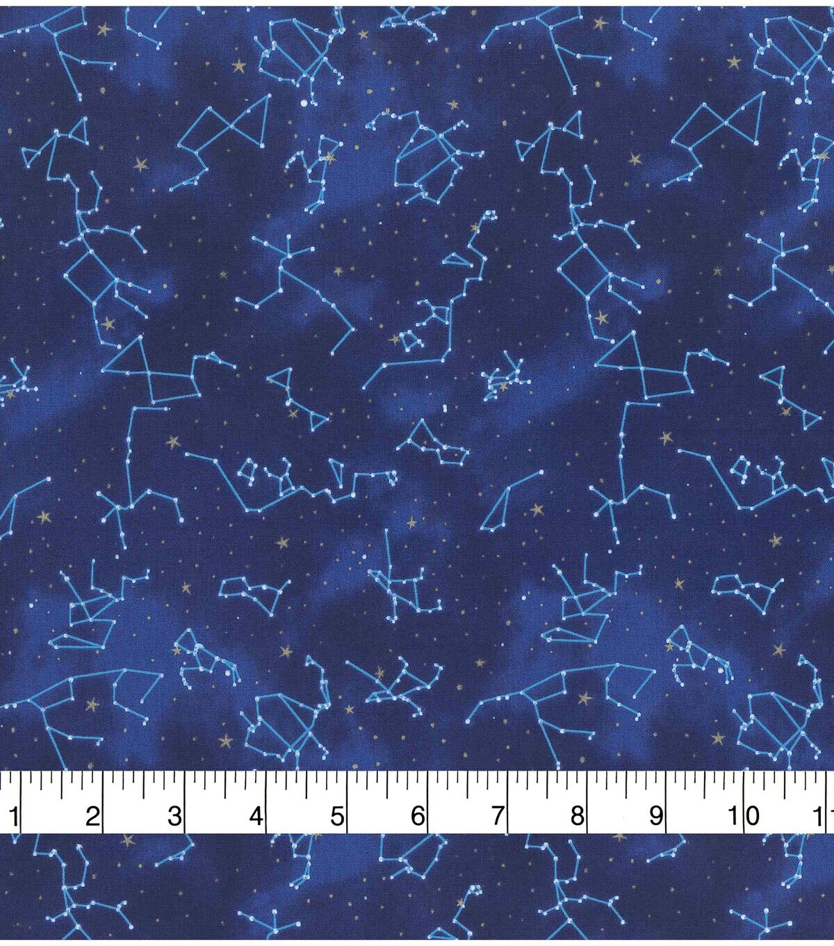 Novelty Metallic Cotton Fabric Star Constellations