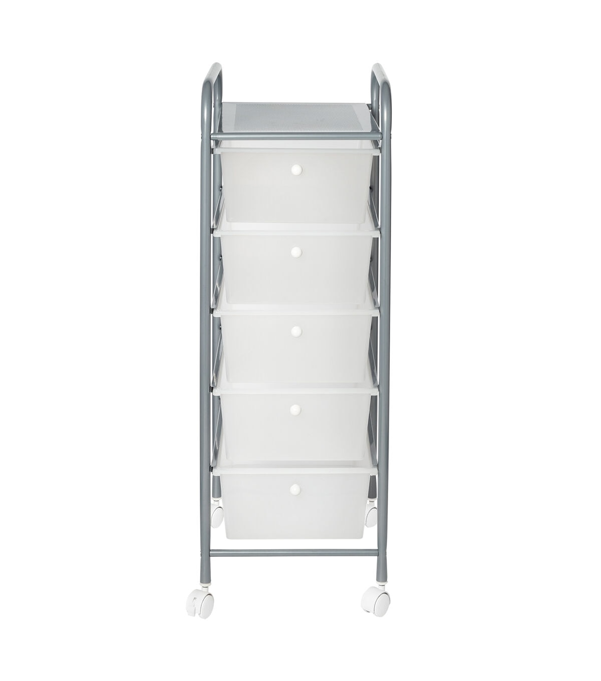 Honey Can Do 12.5 x 37 Clear & Silver Plastic 5 Drawer Storage Cart