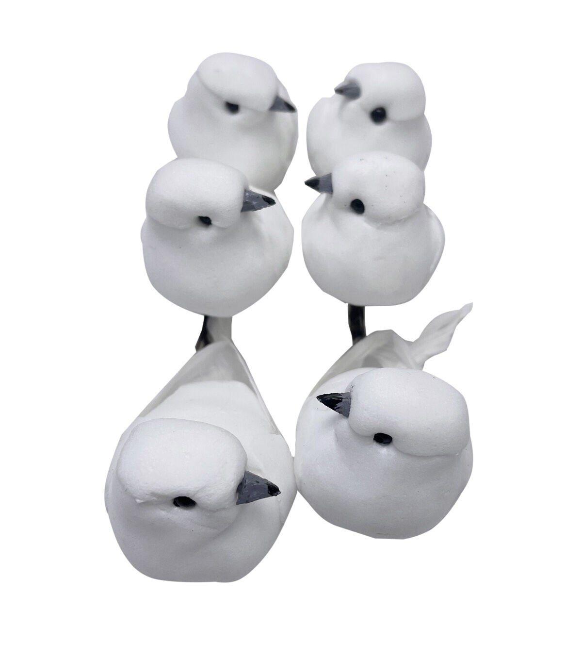 3 White Feather Doves With Gray Beaks 6pk by Bloom Room