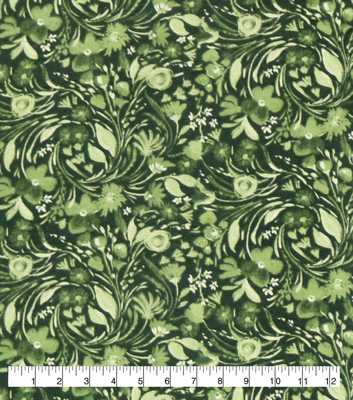 Floral Swirl Black 108 Wide Flannel Fabric