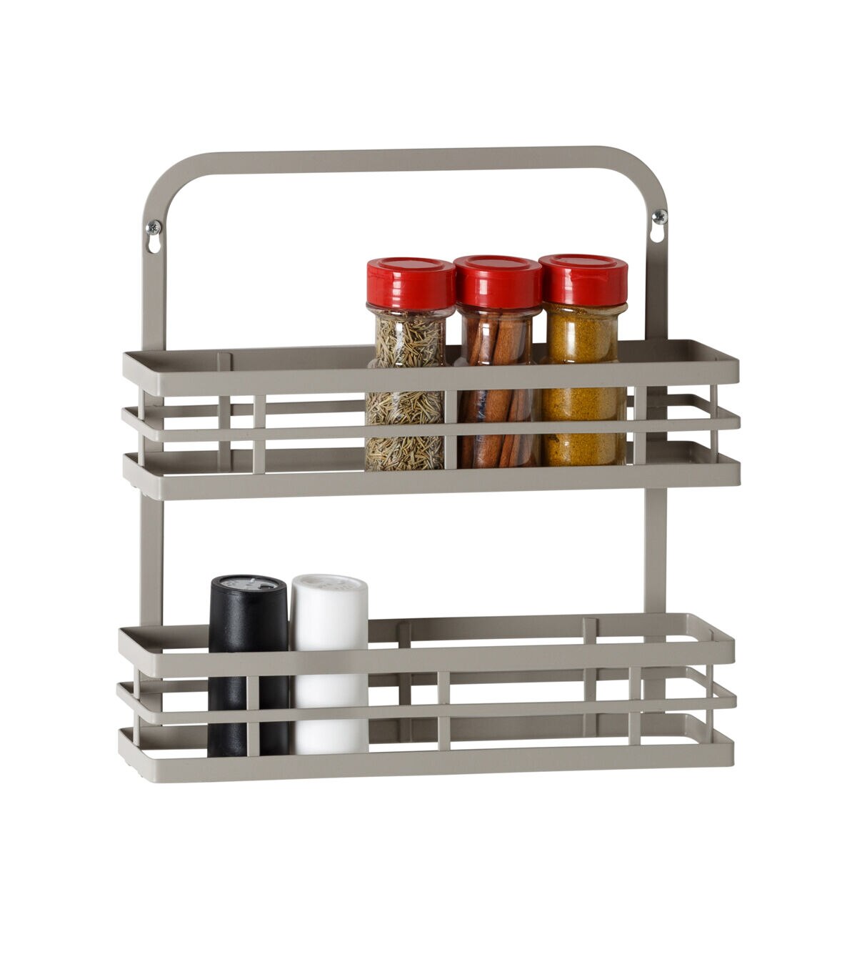 Honey Can Do 12 x 15 Gray 2 Tier Modern Over the Door Spice Rack