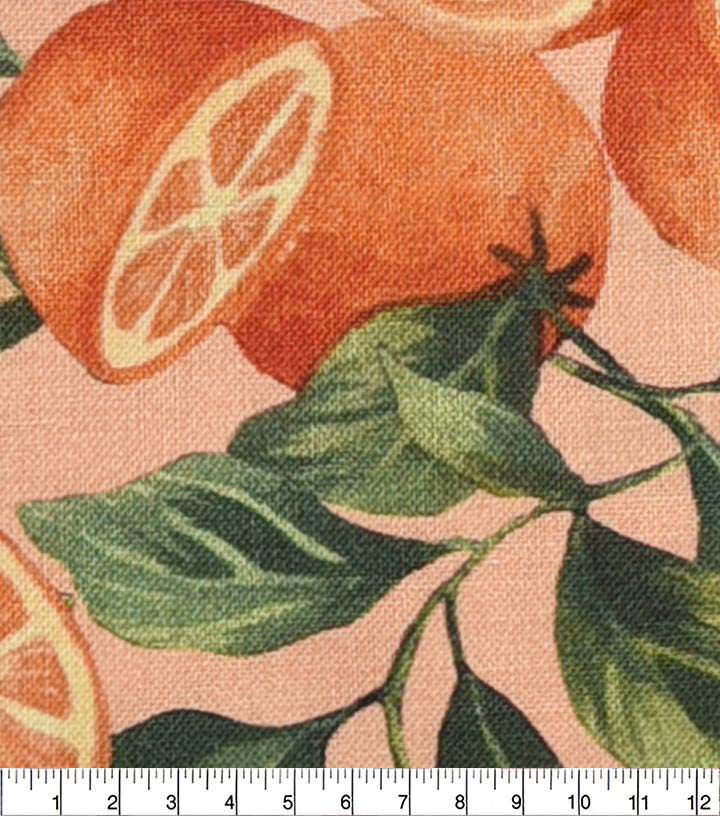 Oranges & Blossoms Novelty Cotton Fabric