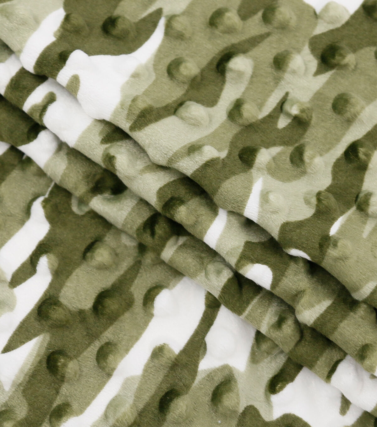 Soft & Mikny Olive Camouflage Dot Fleece Fabric
