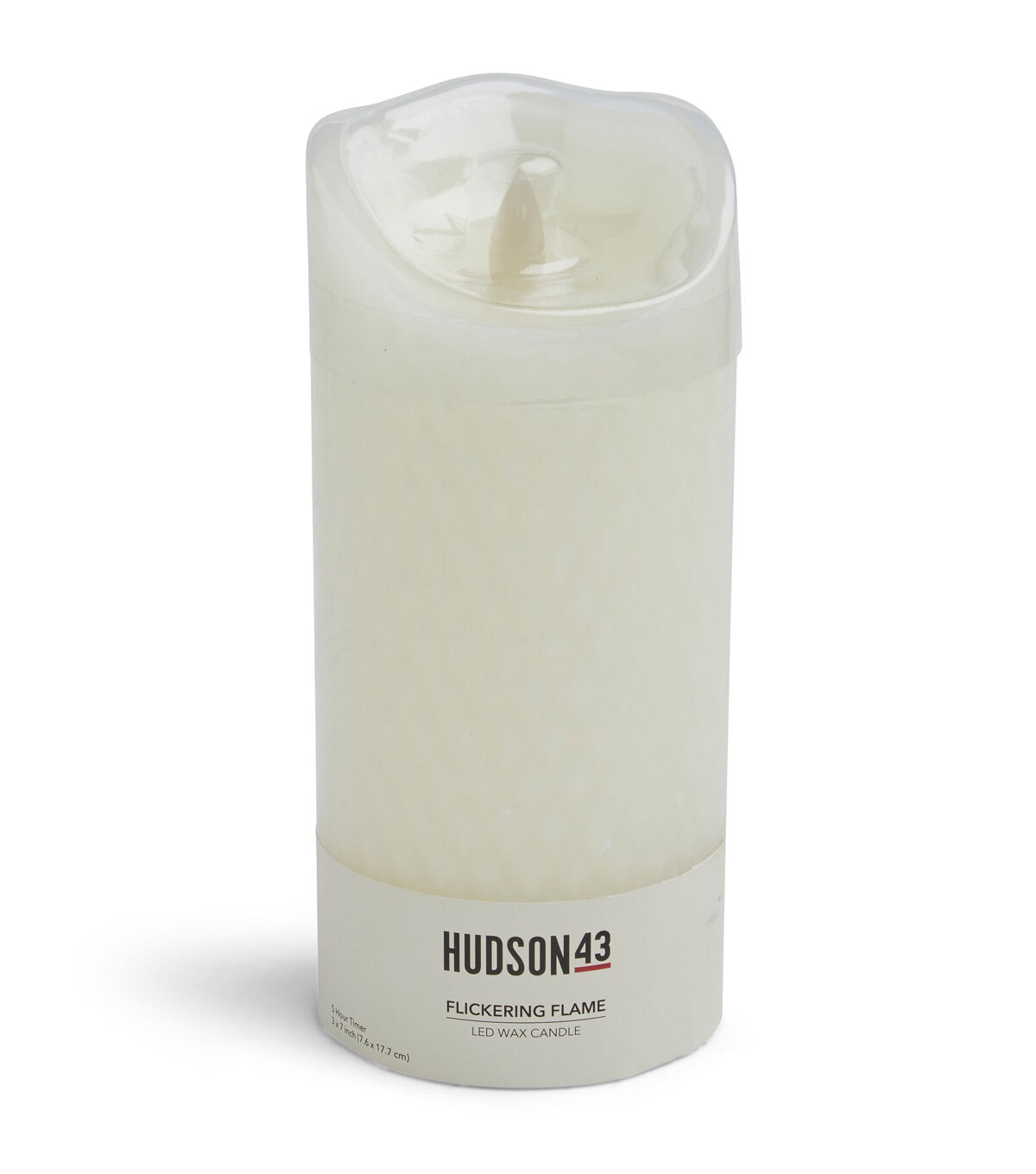 3 x 7 White Flickering Flame LED Wax Candle by Hudson 43