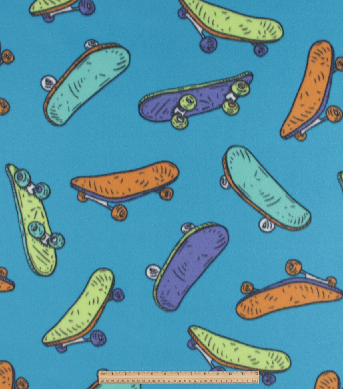 Skateboards Blizzard prints Fleece Fabric