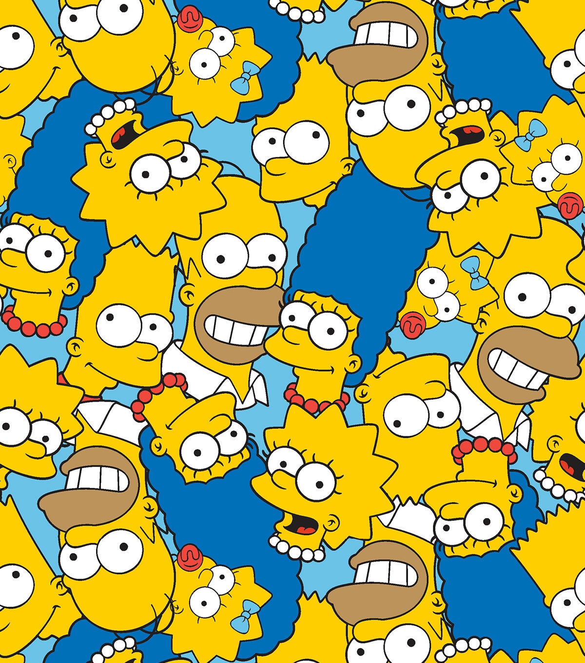 Simpsons Cotton Fabric All Characters Packed