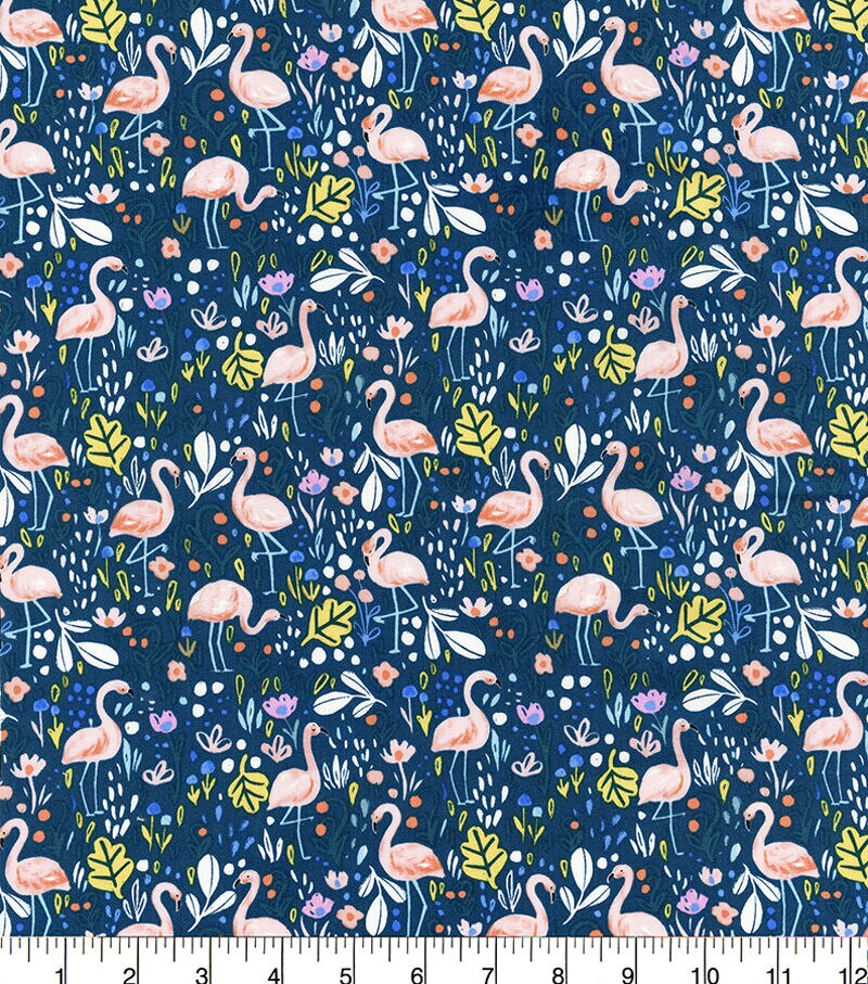 Hi Fashion Summer Lovin Flamingo Fling Premium Cotton Fabric