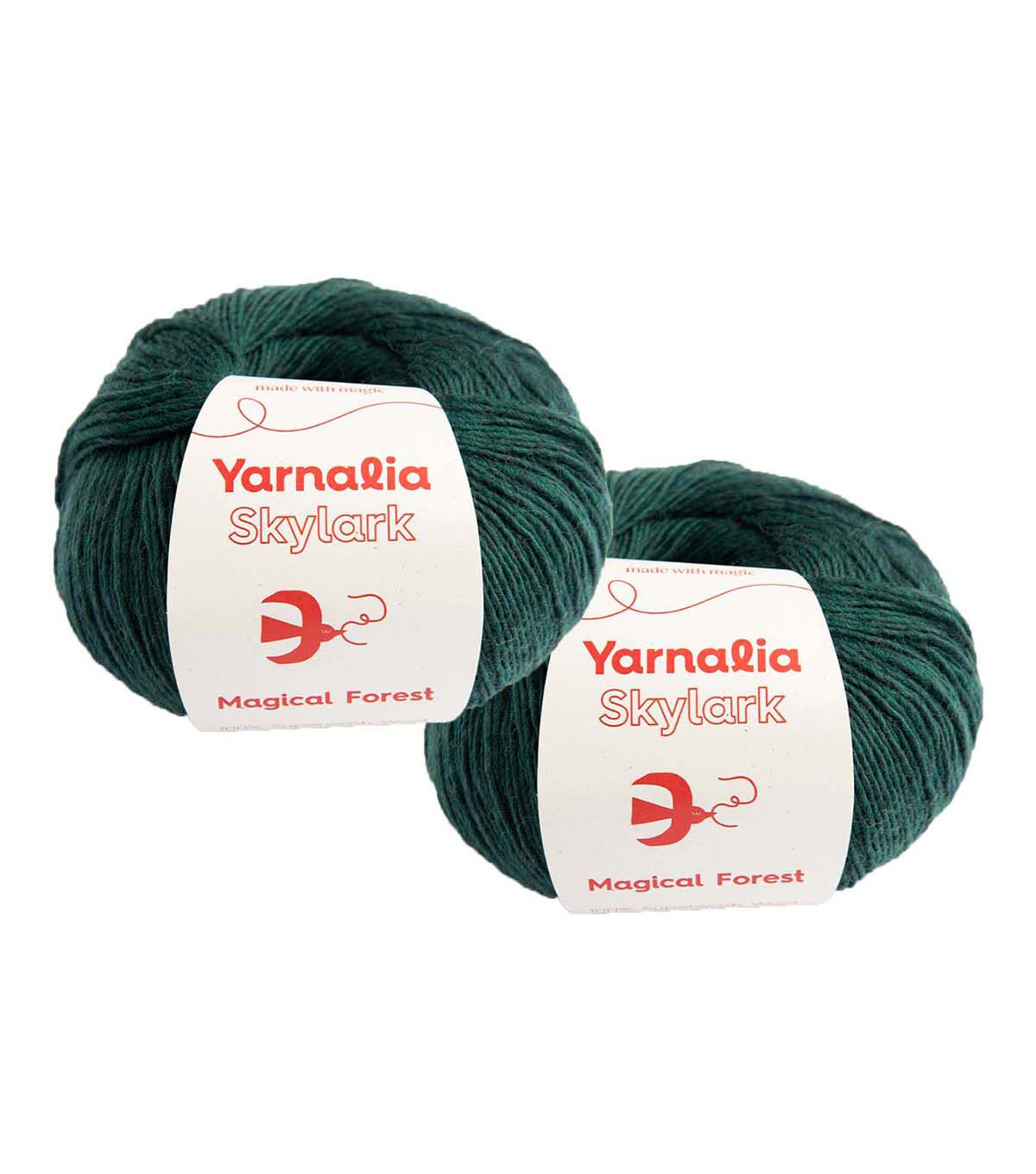 Yarnalia 350yds Superfine Skylark Wool Yarn 2 Bundle