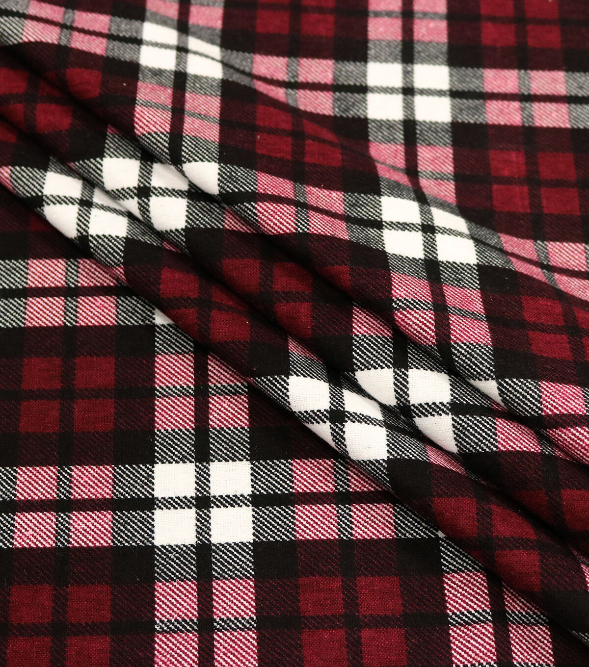 Red White Plaid 108 Wide Flannel Fabric