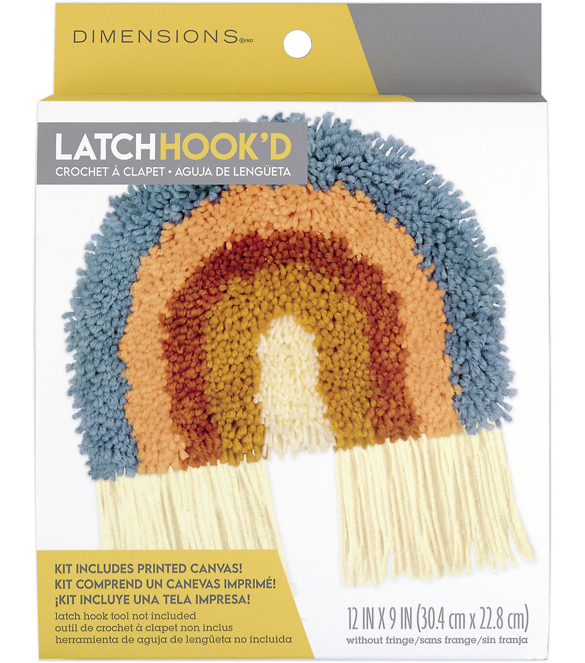 Dimensions Rainbow Fringe Latch Hook Kit 12 x 9