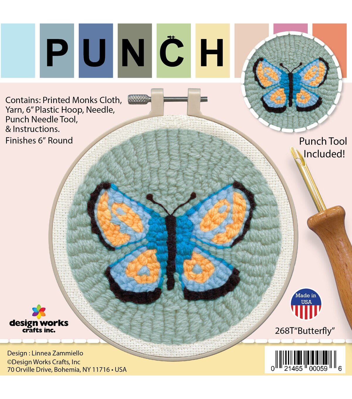Design Works 6 Butterfly Punch Needle Kit
