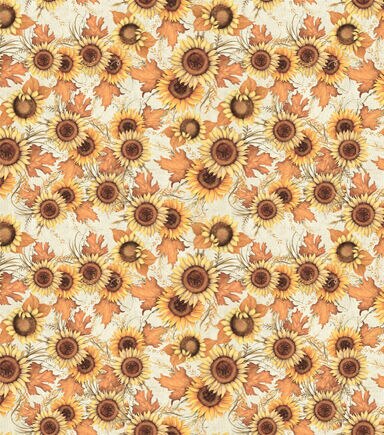 Susan Winget Sunflowers Tossed Fall Cotton Fabric