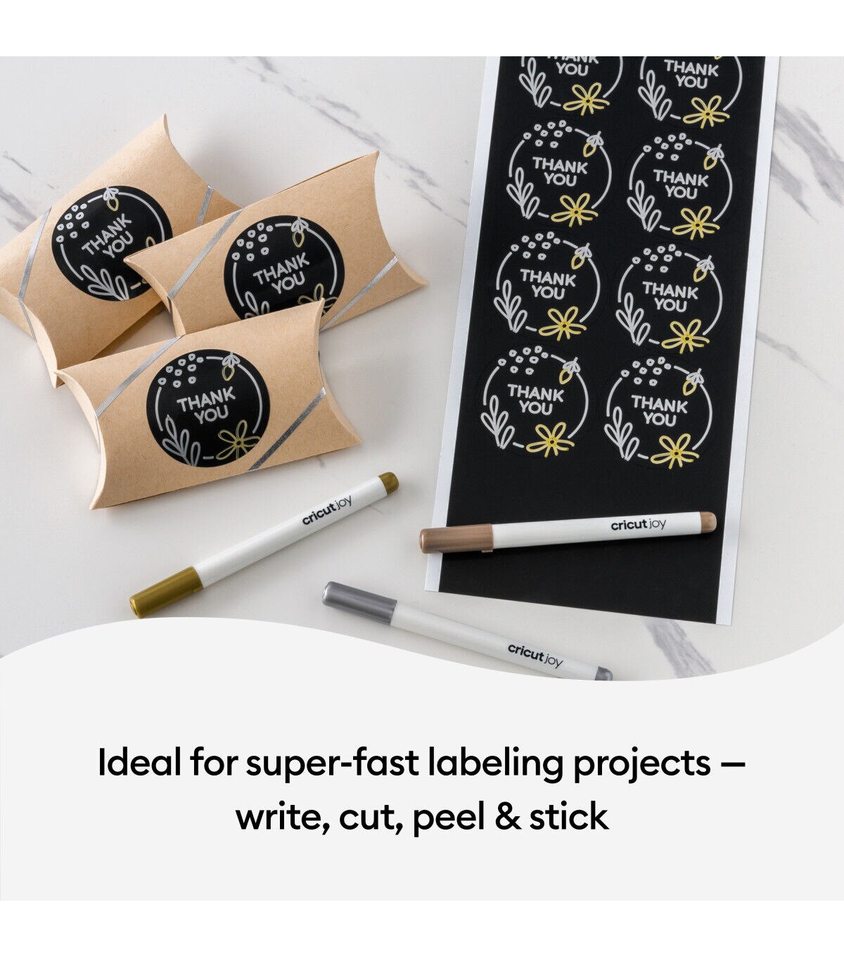 Cricut Joy 5.5 x 13 Black Removable Writable Vinyl Sheets 4ct