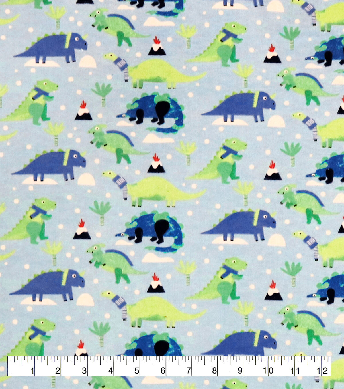 Winter Dinos Super Snuggle Flannel Fabric