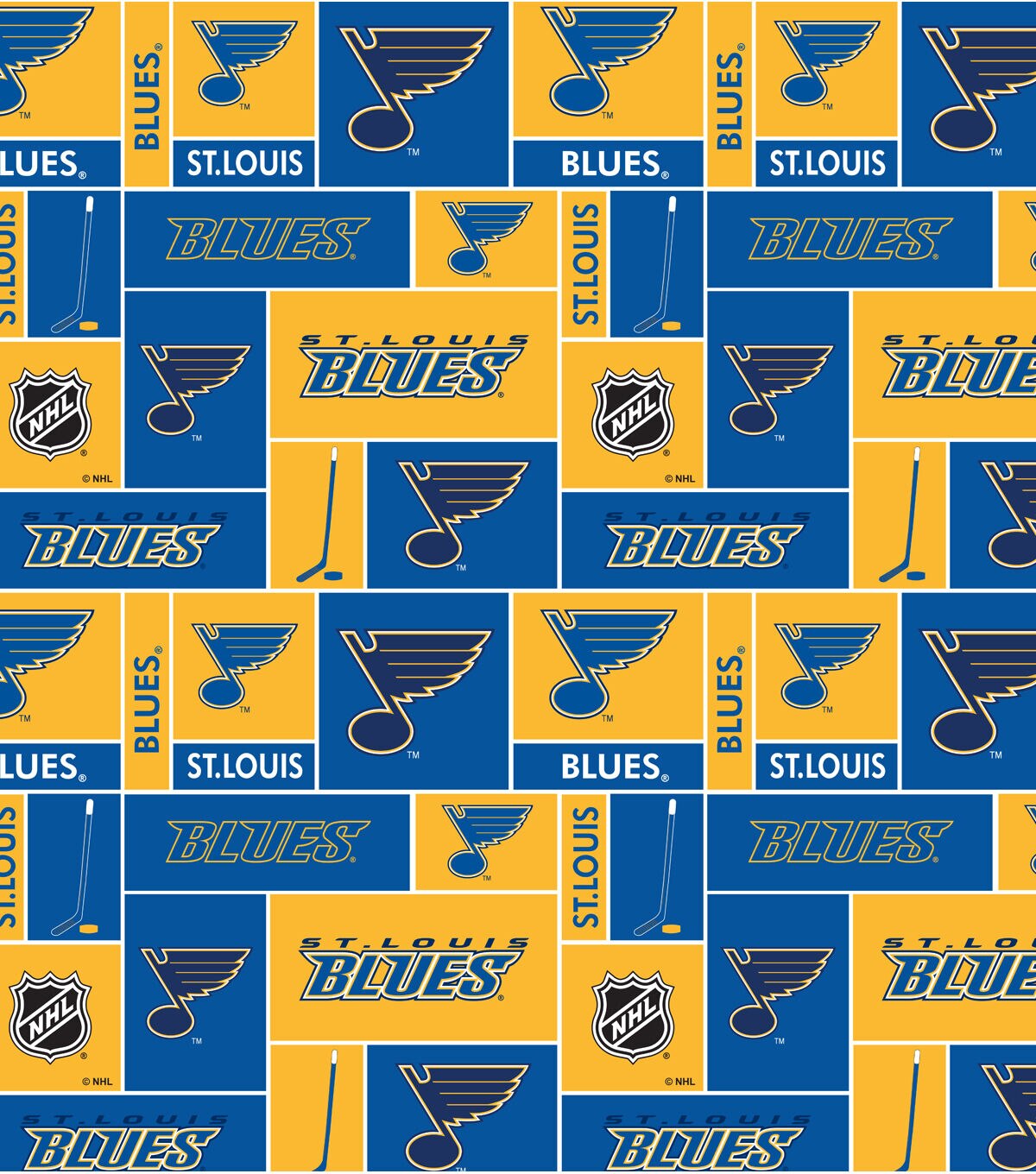 St. Louis Blues Fleece Fabric Block