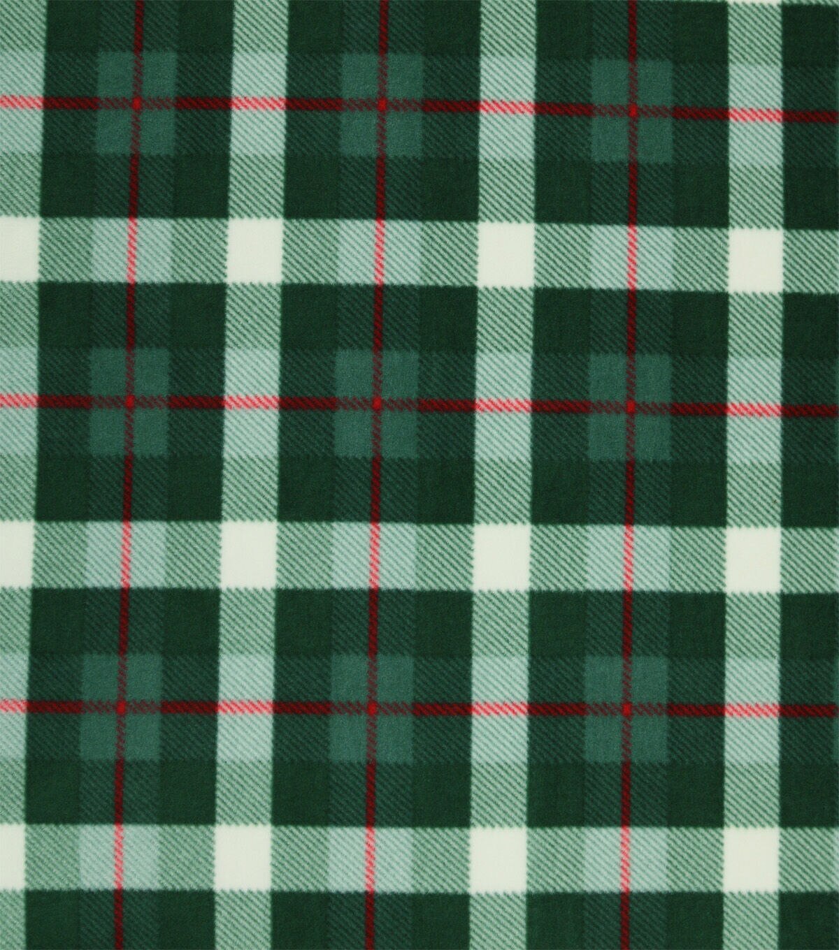 Green Plaid Anti Pill Fleece Fabric