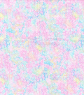 Pastel Tie Dye Eggs Easter Cotton Fabric