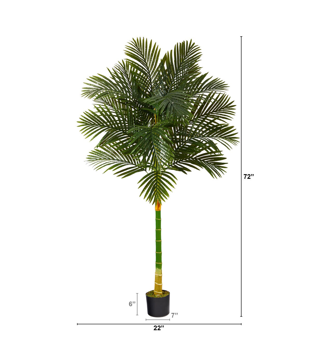 Nearly Natural 6' Thin Golden Cane Artificial Palm Tree