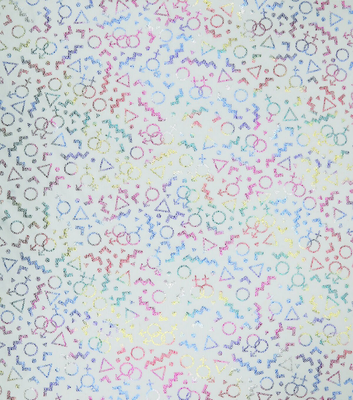 Rainbow Pride Icons on White Pure Plush Fleece Fabric