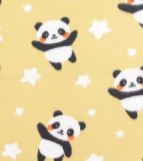 Star Panda Toss Blizzard Fleece Fabric