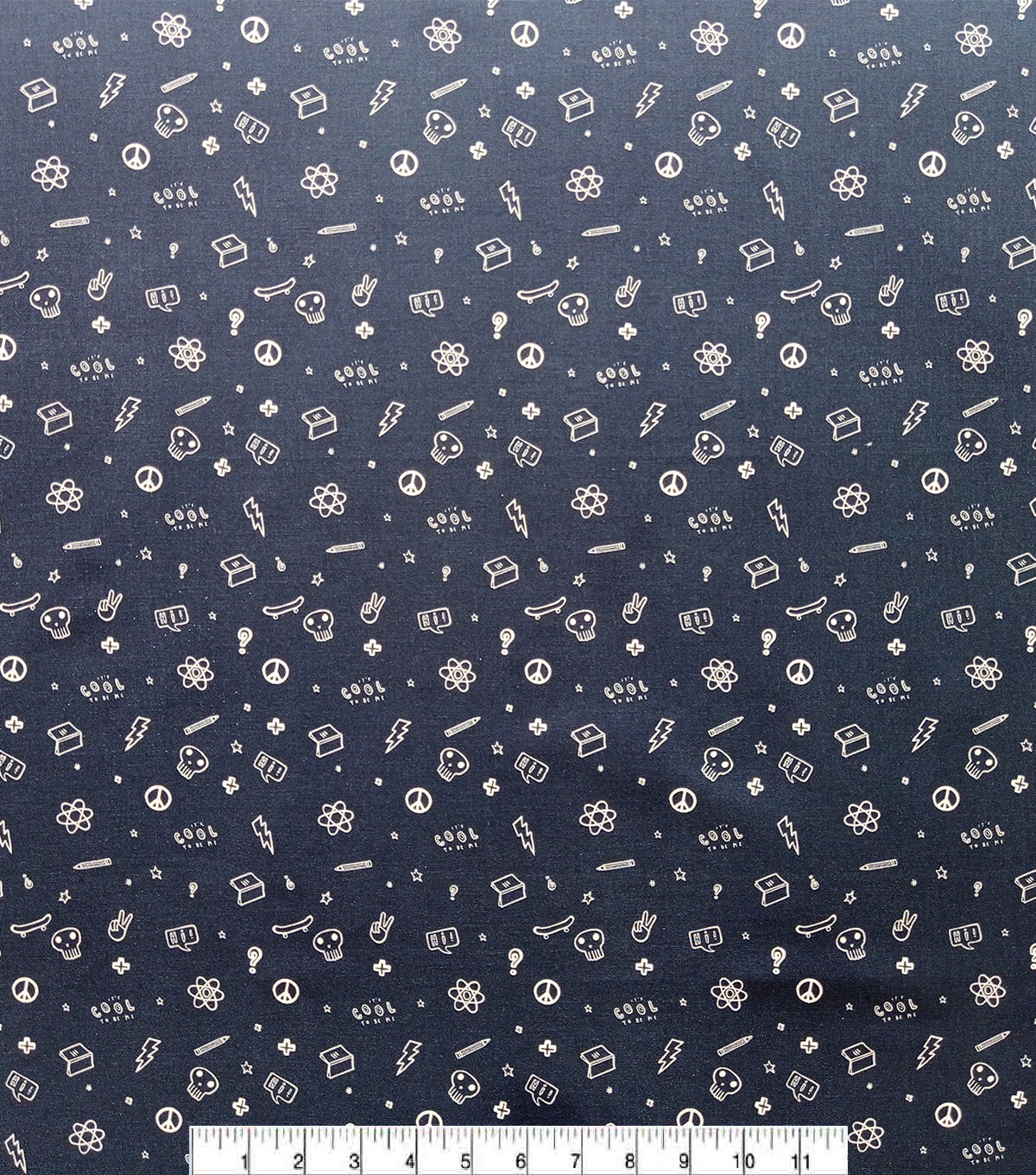 POP! Cool To Be Me Blue Novelty Print Fabric