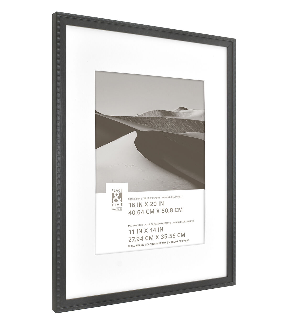 16 x 20 Matted to 11 x 14 Black Wall Frame by Place & Time