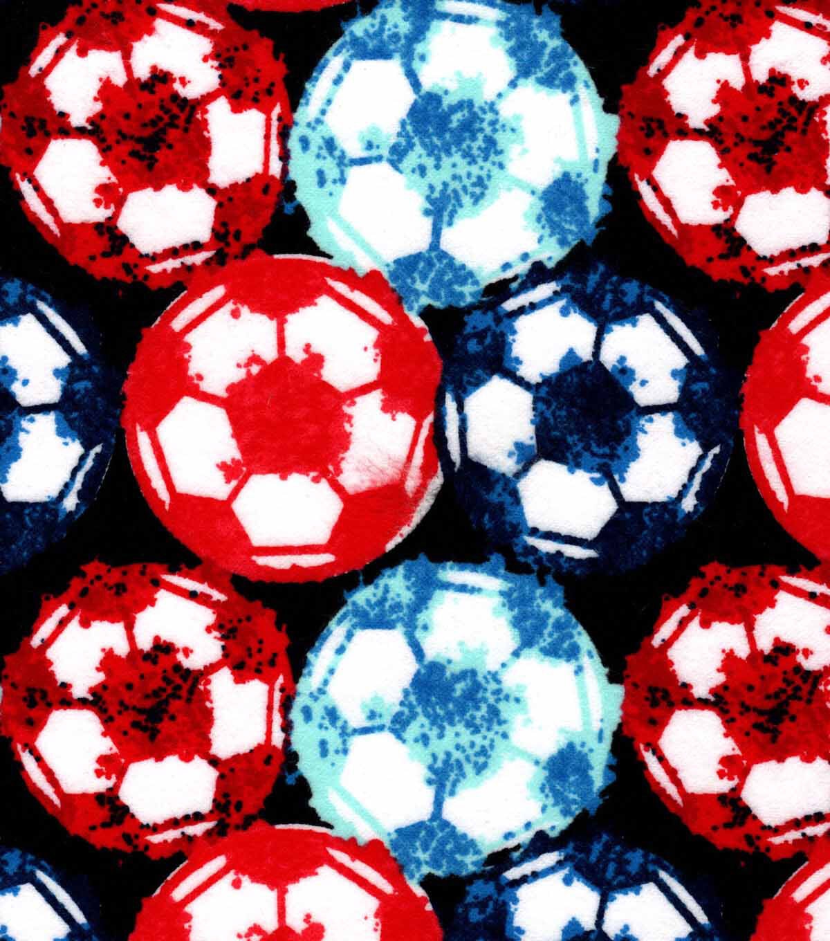 Soccer Balls Super Snuggle Flannel Fabric