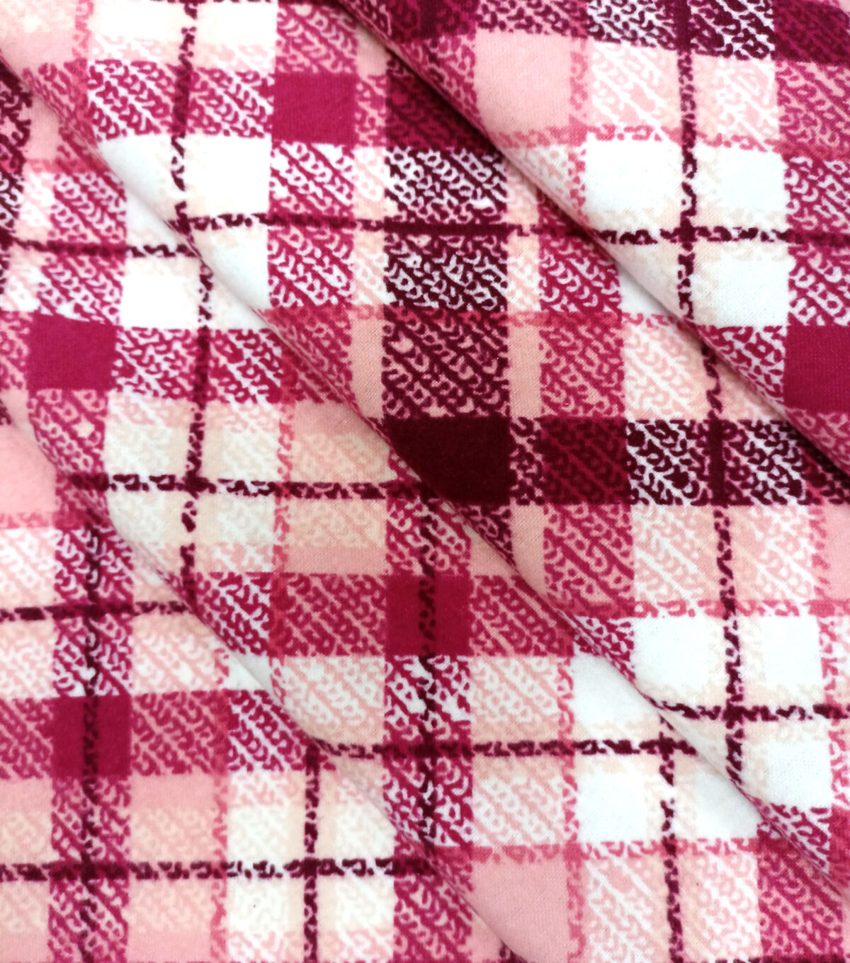 Dusty Pink Bias Plaid Super Snuggle Flannel Fabric