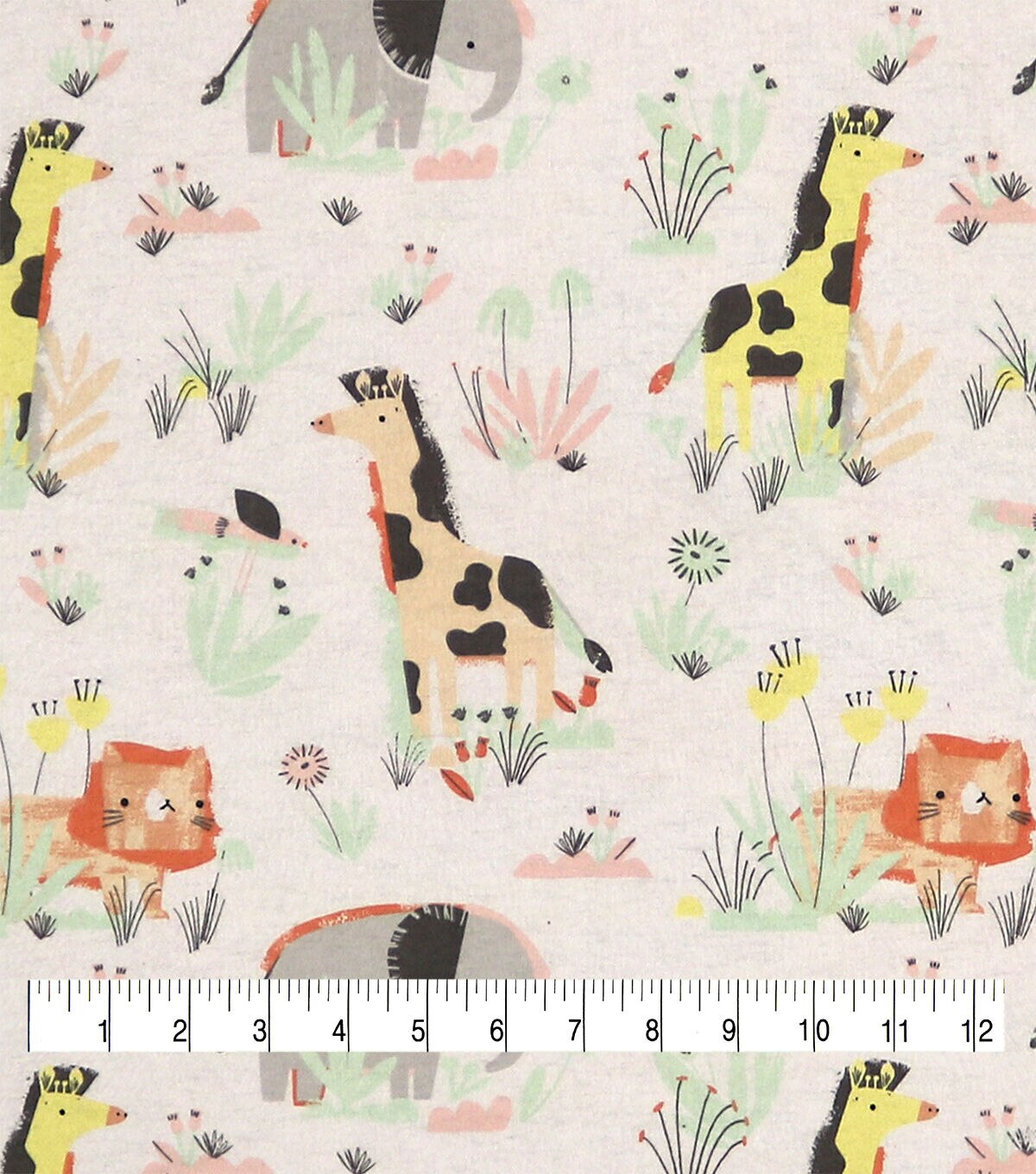 Jungle Animals in Grass Super Snuggle Flannel Fabric