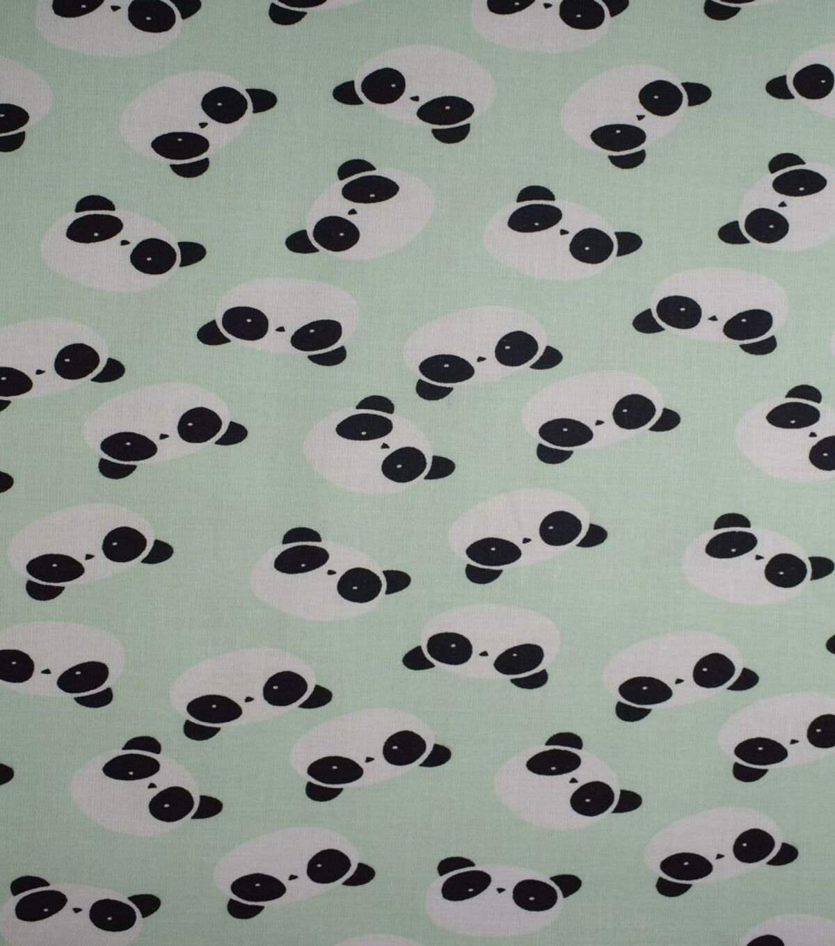 Panda Heads on Mint Quilt Cotton Fabric by Quilter's Showcase
