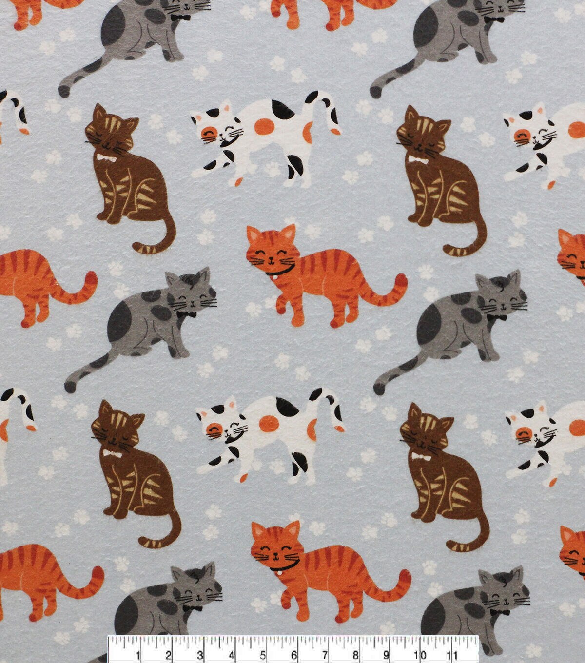 Tabby Cats On Blue Super Snuggle Flannel Fabric