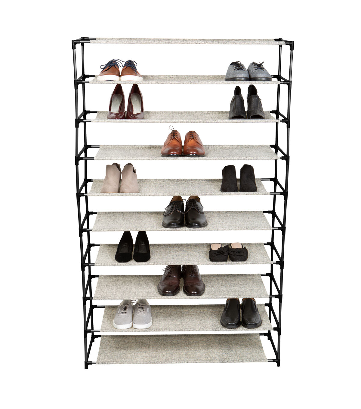 Simplify 59 Brown 10 Tier Shoe Rack