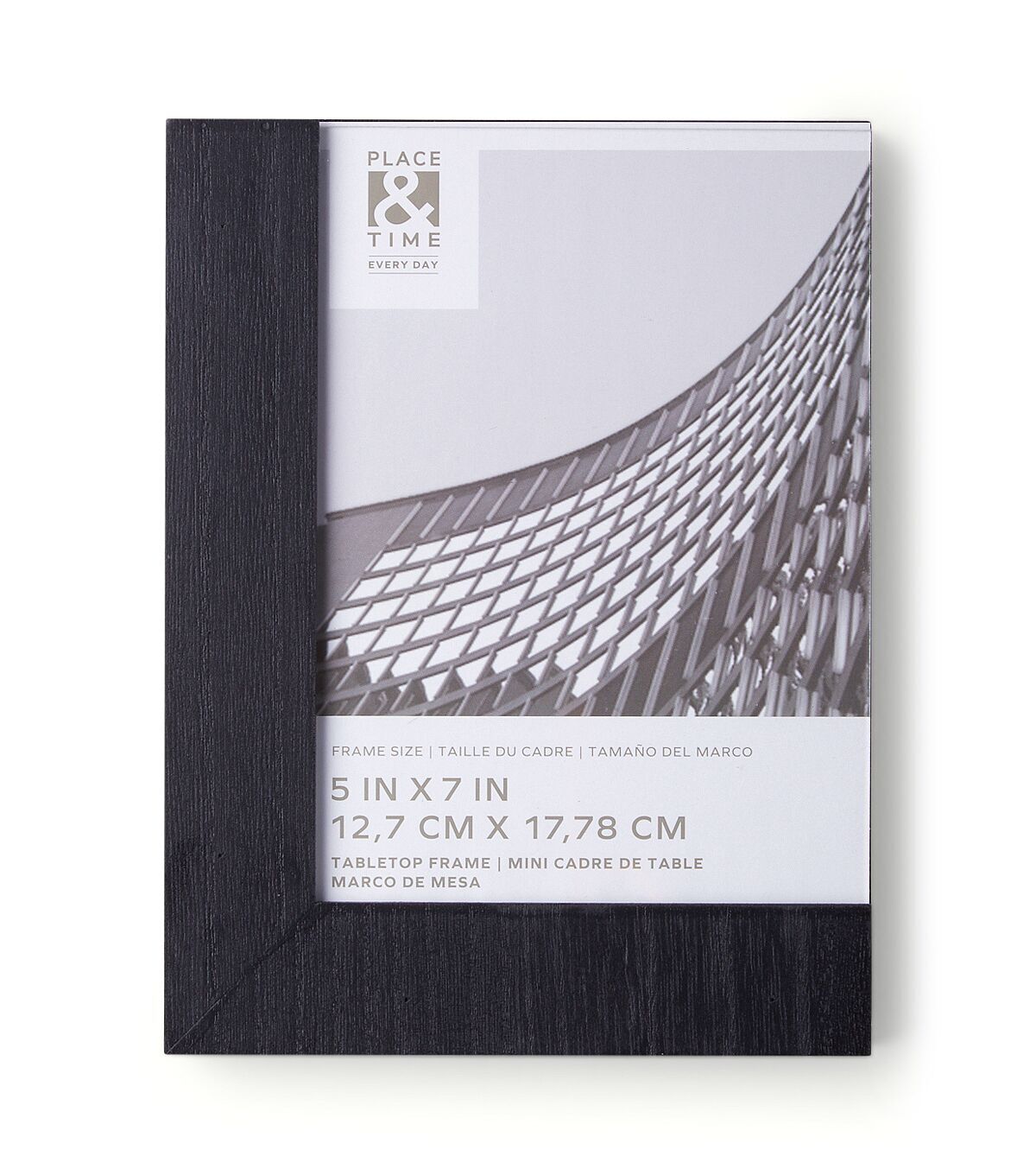 5 x 7 Black Acrylic L Shaped Base Tabletop Picture Frame by Place & Time