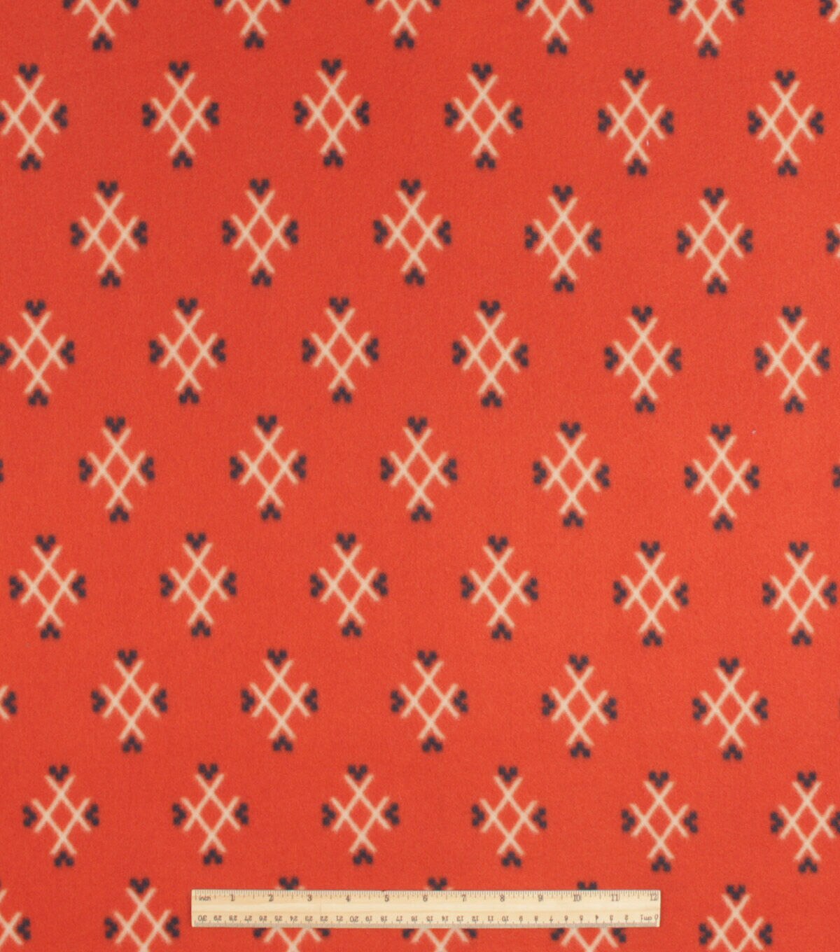 Orange Aztec Blizzard Fleece Fabric